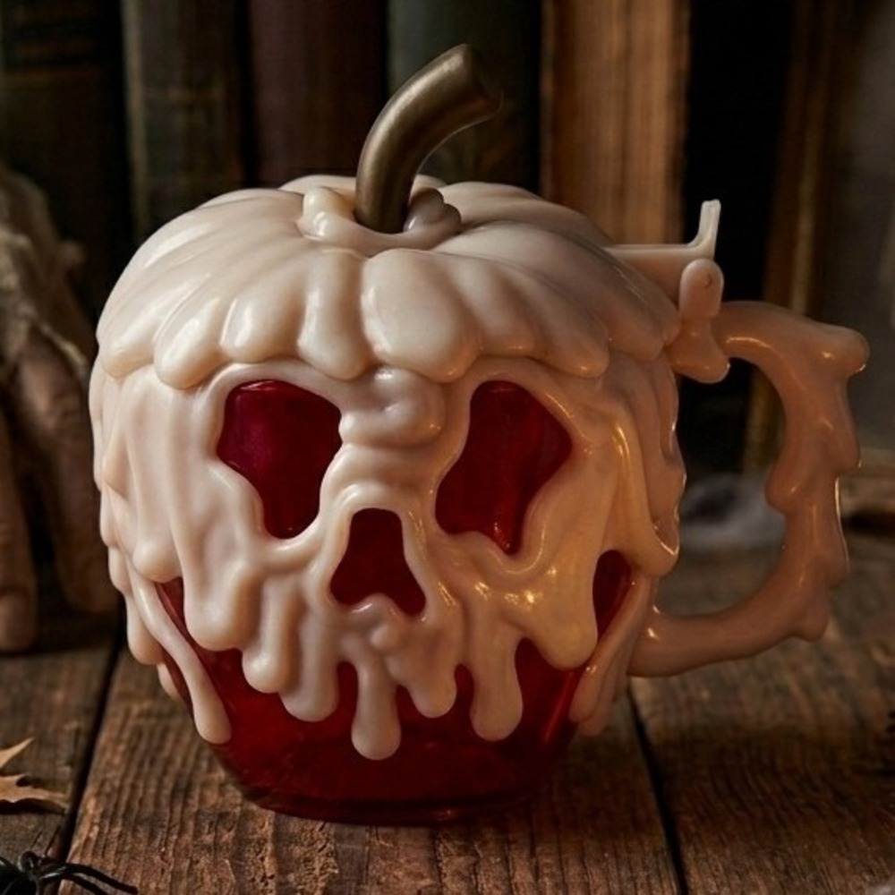 Disney Parks Poison Apple Glow in the Dark Red Skull Mug Snow White Halloween